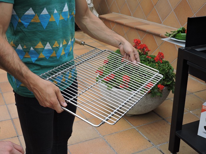 Parrilla barbacoa extensible inox Sauvic® 50x40cm