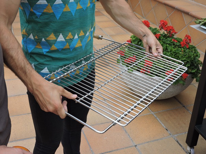 Parrilla barbacoa extensible inox Sauvic® 50x40cm