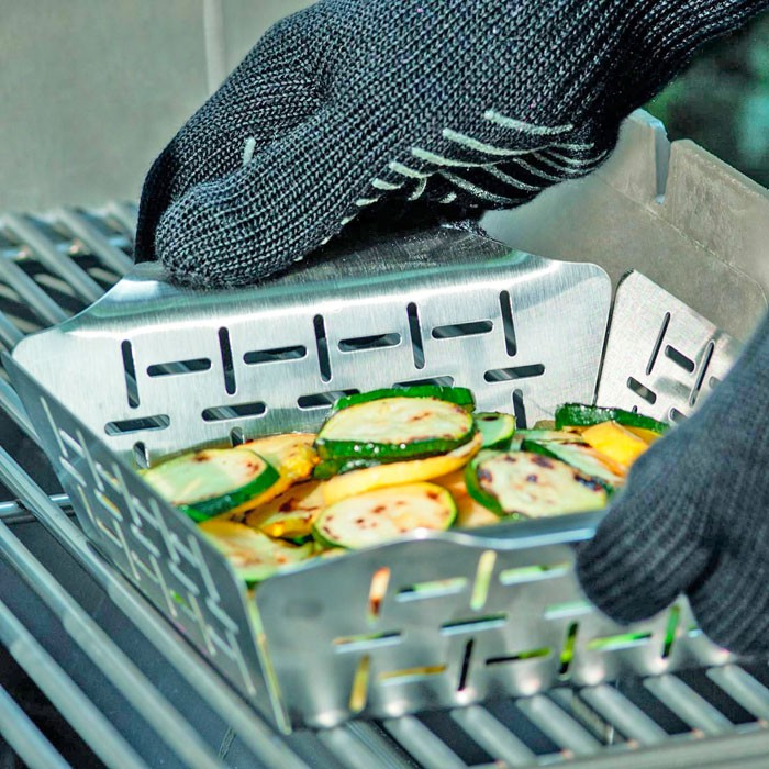 Cesta pequeña de acero inoxidable para hortalizas Weber® 19 x 24 x 5 cm