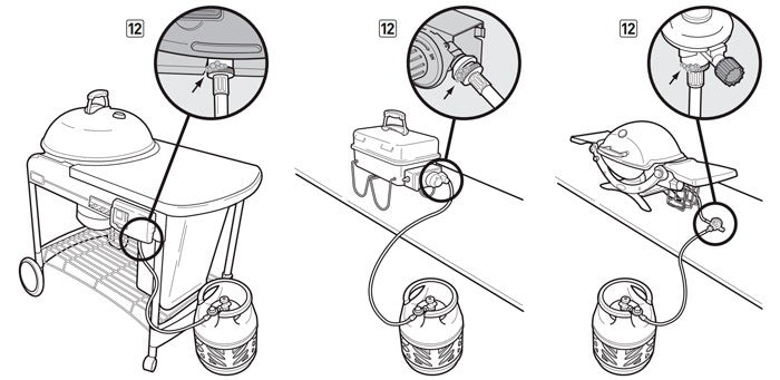Kit 3 en 1, adaptador para Weber Q1000, Go Anywhere, Traveler y Performer Deluxe