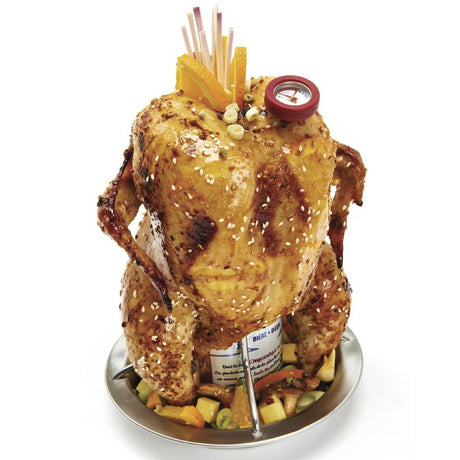 Rustidor para pollo con termómetro de acero inoxidable Broil King®