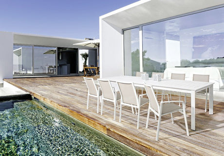 Mesa extensible Konnor 200-300x110, color blanco