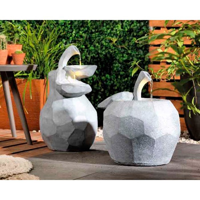 Fuente en forma de manzana, iluminación LED