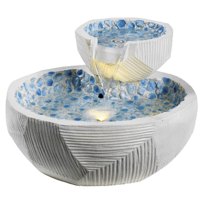 Fuente con bol grande y pequeño, iluminación LED