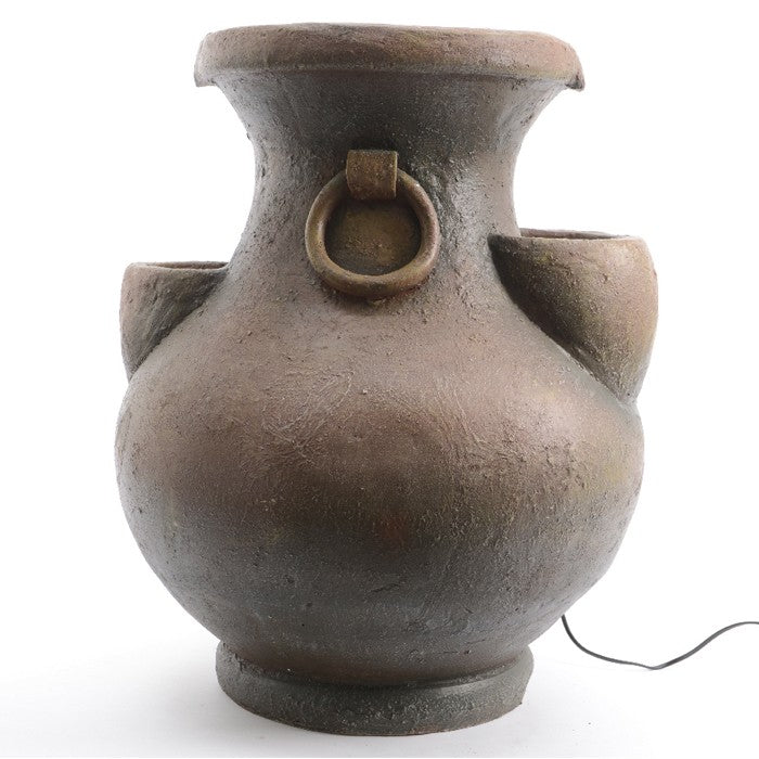 Fuente en forma de jarrón abombado, iluminación LED