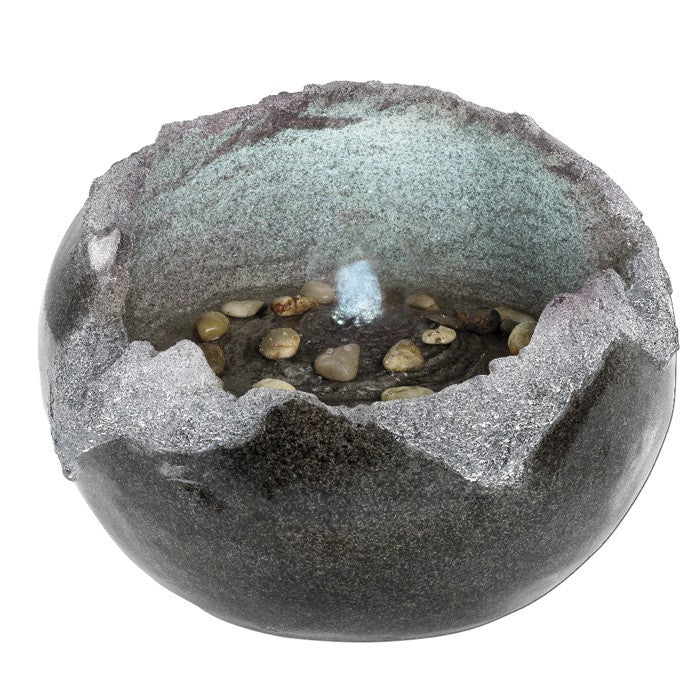 Fuente en forma de roca abierta, iluminación LED