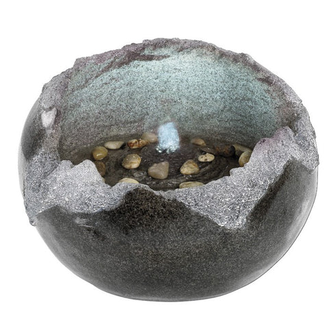 Fuente en forma de roca abierta, iluminación LED