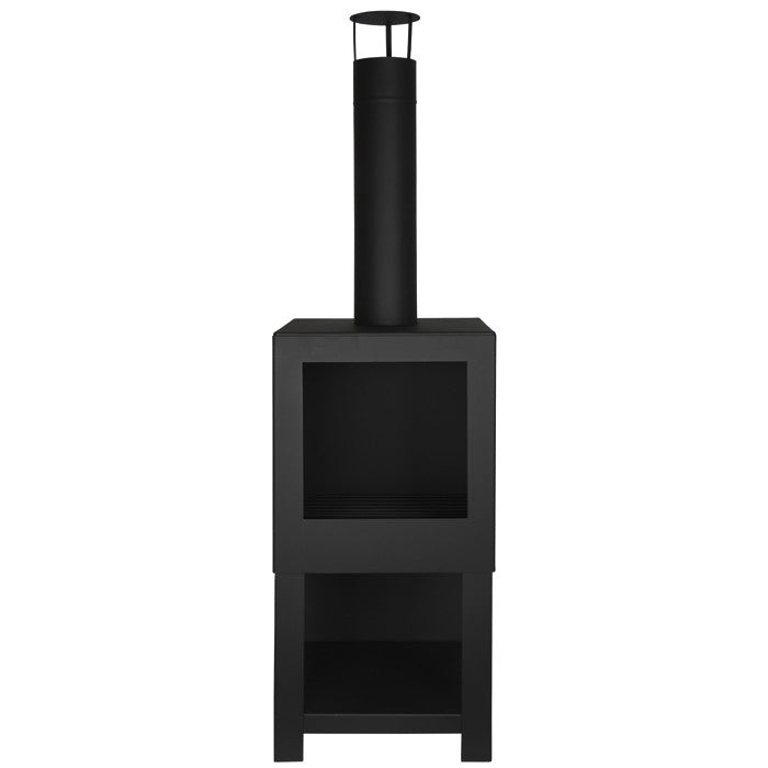 Estufa de jardín con leñero h136cm