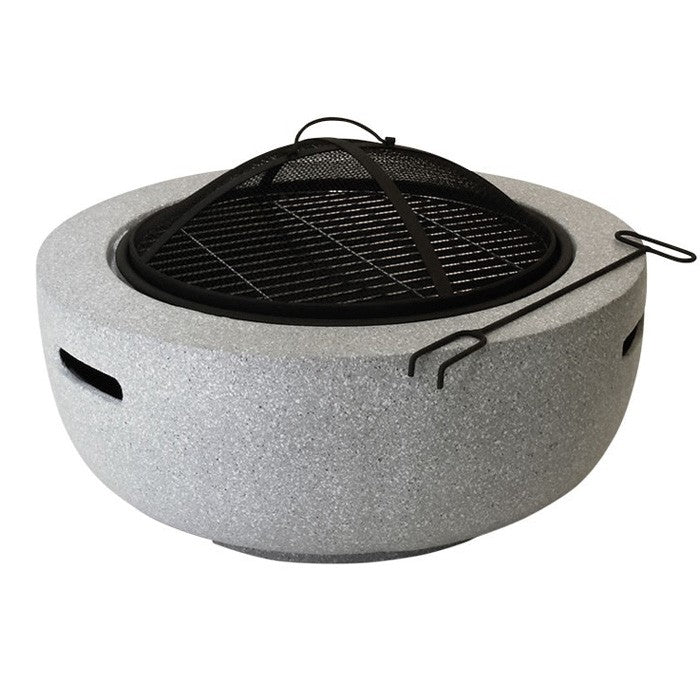 Brasero para jardín de cemento MgO y hierro, con protección, Ø60cm