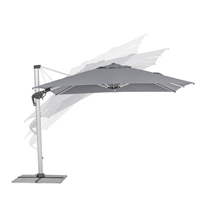 Parasol excéntrico Ines 3x3m, color gris oscuro