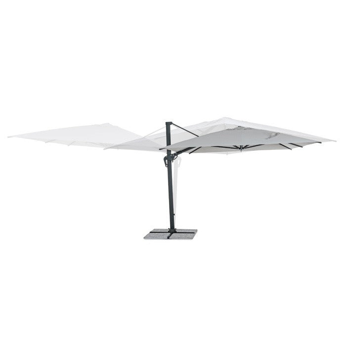 Parasol excéntrico Ines 3x4m, color gris claro