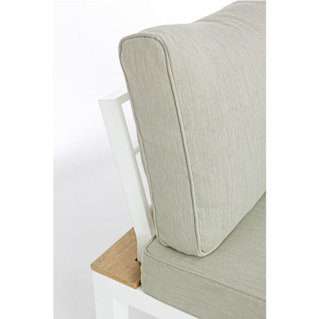 Conjunto Elias sofá en L + mesa, color blanco