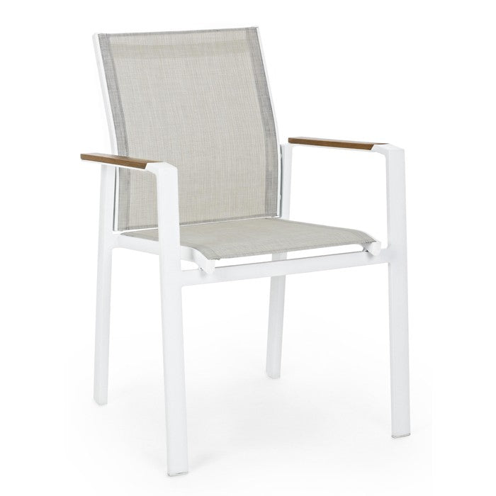 Silla con brazos Elias, color blanco