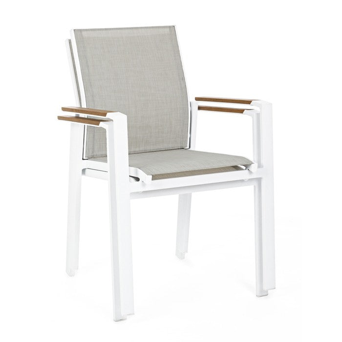 Silla con brazos Elias, color blanco
