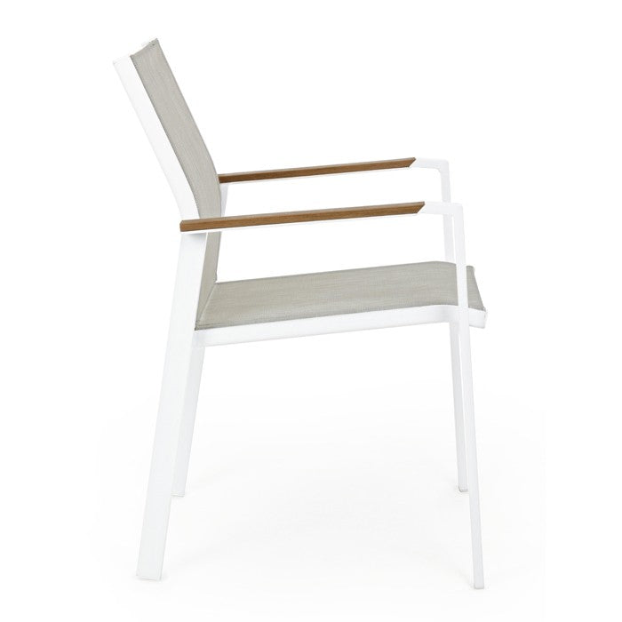 Silla con brazos Elias, color blanco