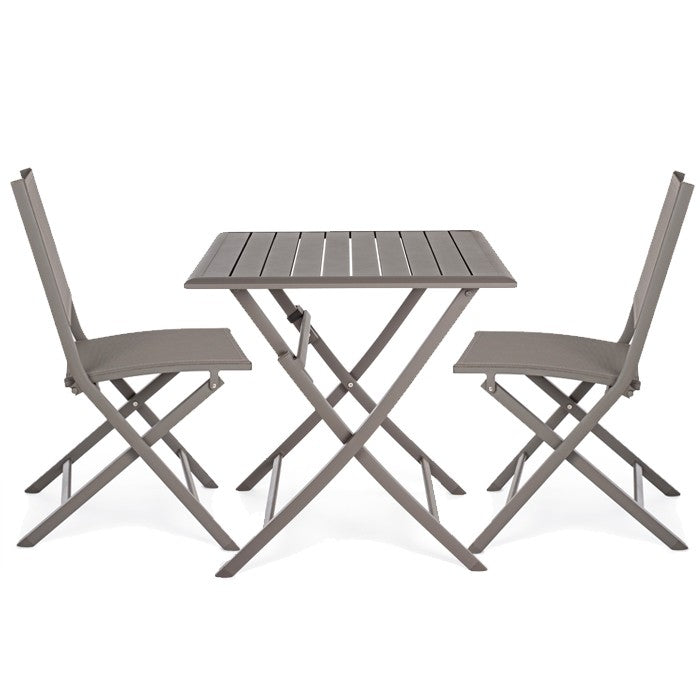 Conjunto Elin mesa 70x70 + 2 sillas, color choco