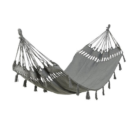 Hamaca con flecos, color gris, crema o tierra