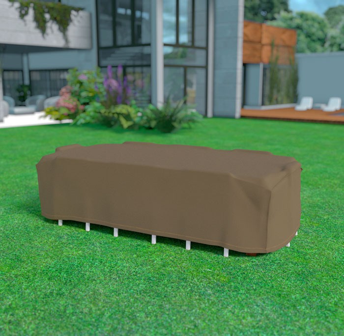 Funda mesa rectangular + 8 sillas 325 x 205 x h.90 Nortene