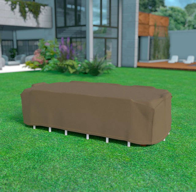 Funda mesa rectangular + 8 sillas 325 x 205 x h.90 Nortene