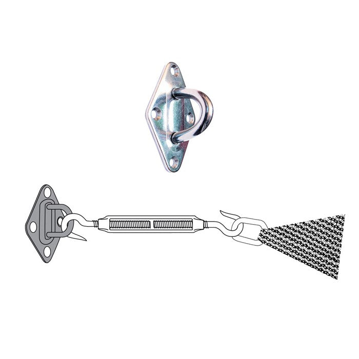 Fijación mural inox para toldos vela