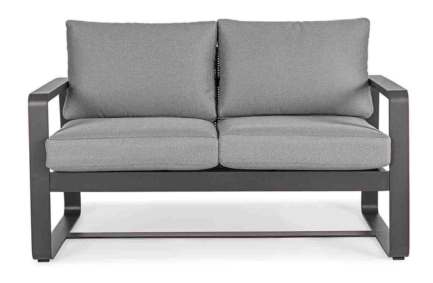 Conjunto Merrigan sofá + 2 sillones + mesa, color antracita