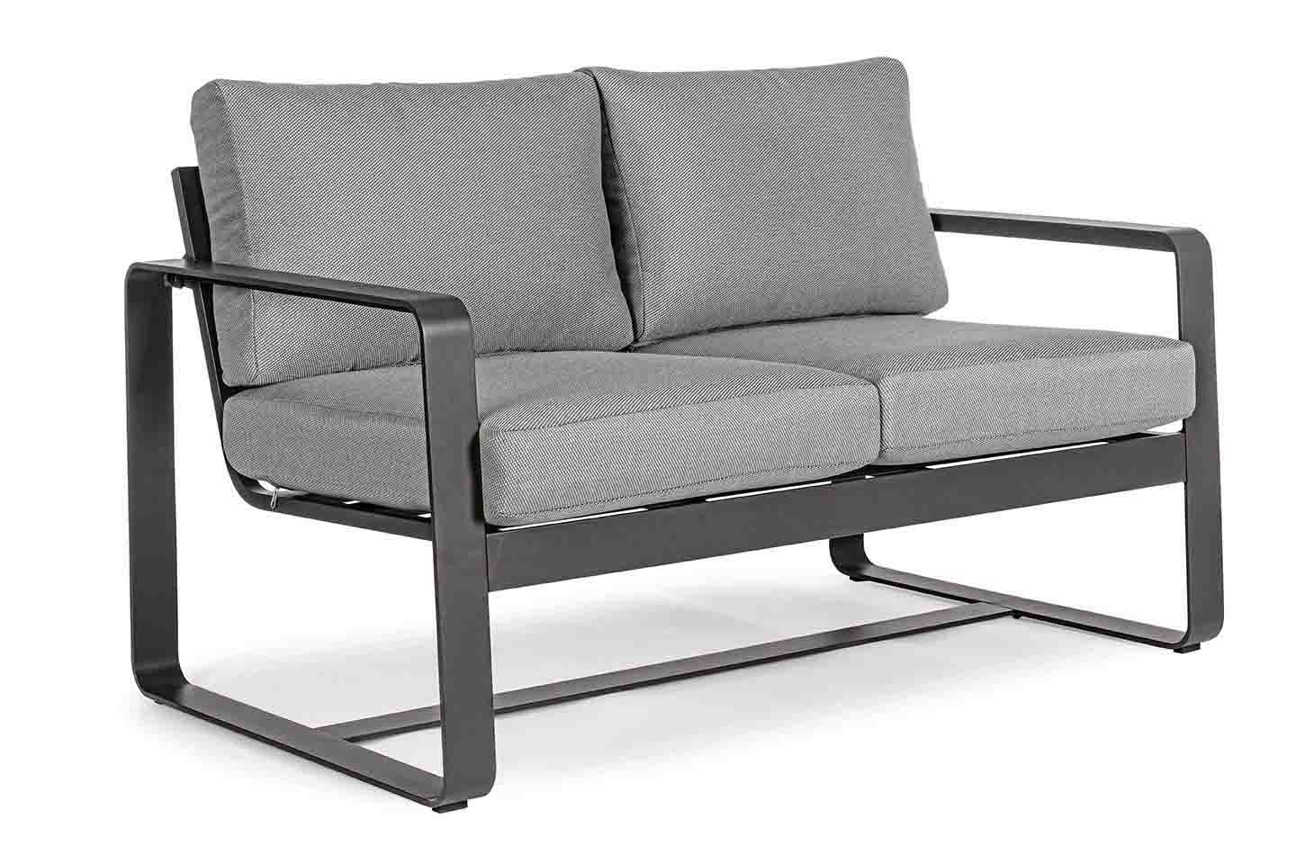 Conjunto Merrigan sofá + 2 sillones + mesa, color antracita