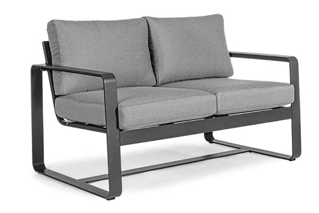 Conjunto Merrigan sofá + 2 sillones + mesa, color antracita