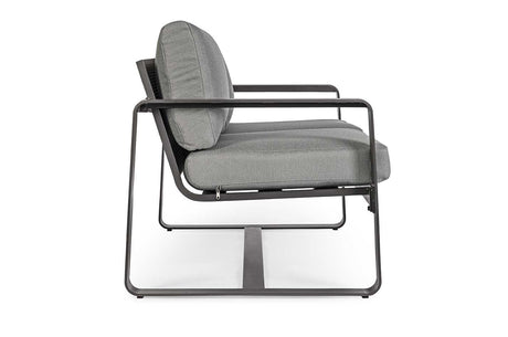 Conjunto Merrigan sofá + 2 sillones + mesa, color antracita