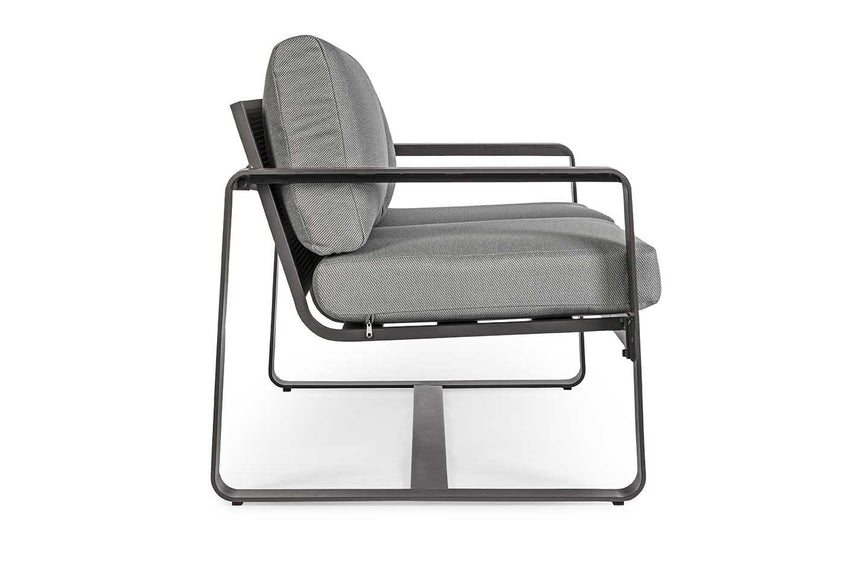 Conjunto Merrigan sofá + 2 sillones + mesa, color antracita