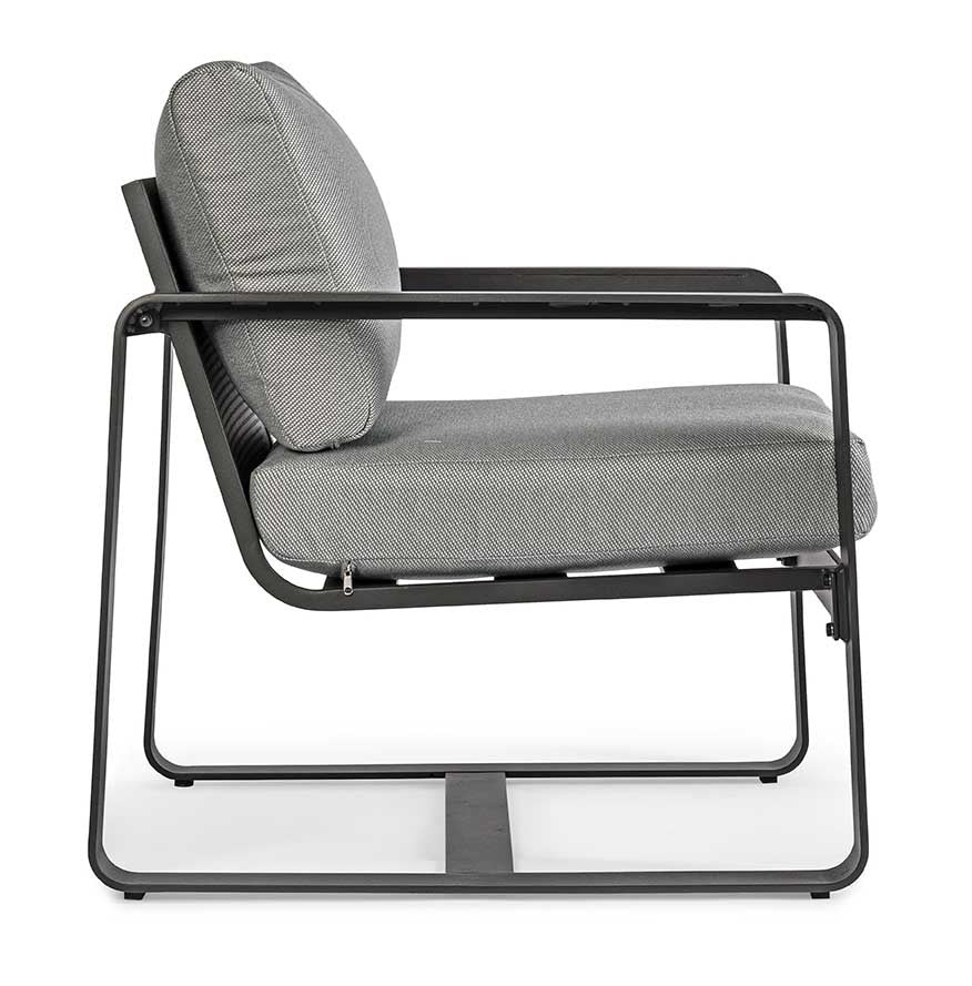 Conjunto Merrigan sofá + 2 sillones + mesa, color antracita