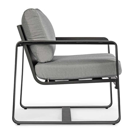 Conjunto Merrigan sofá + 2 sillones + mesa, color antracita