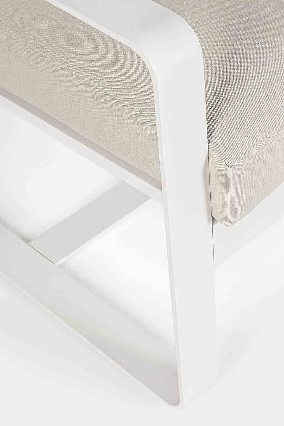 Conjunto Merrigan sofá + 2 sillones + mesa, color blanco