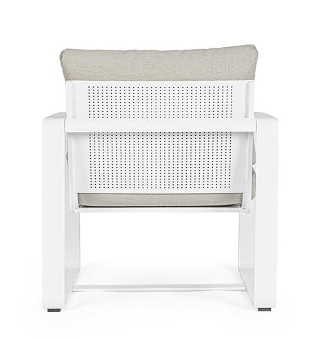 Conjunto Merrigan sofá + 2 sillones + mesa, color blanco