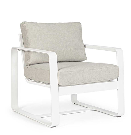 Conjunto Merrigan sofá + 2 sillones + mesa, color blanco