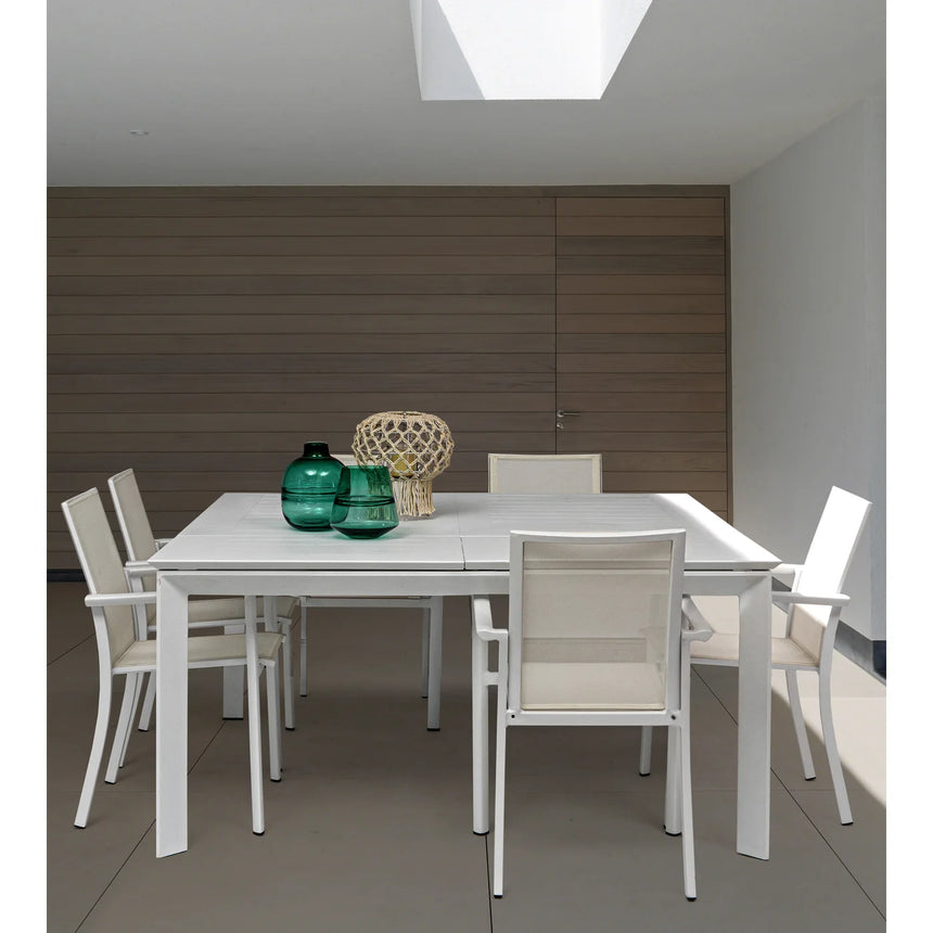Mesa extensible Konnor 100-160x160, blanco