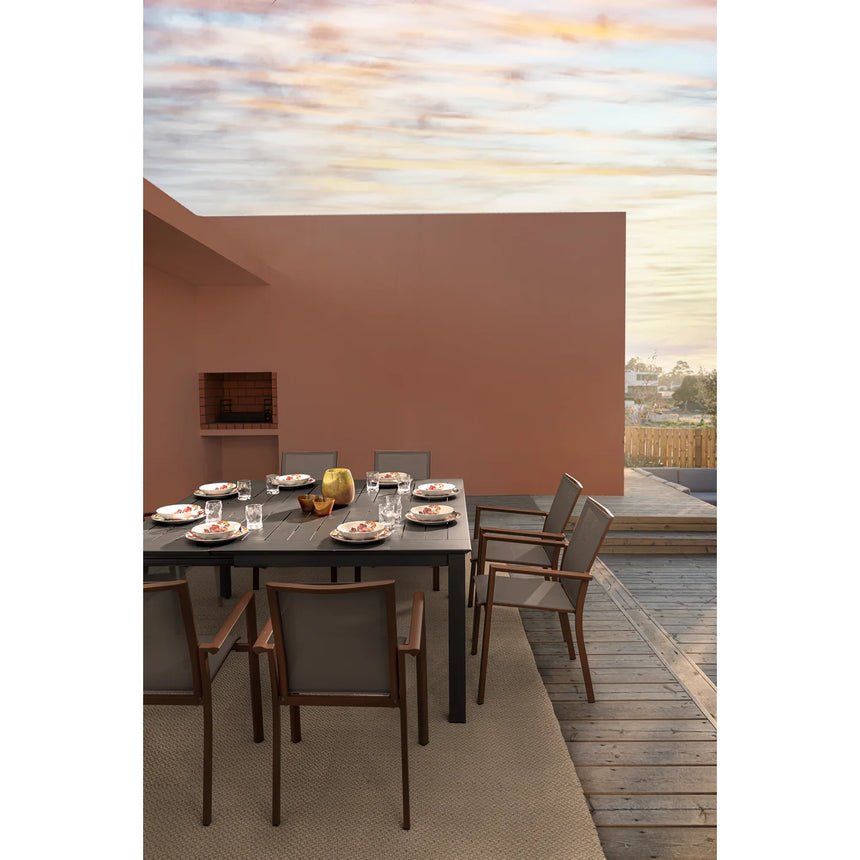 Mesa extensible Konnor 100-160x160, antracita