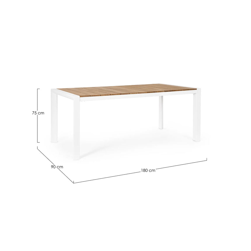 Mesa de exterior Cameron 180X90, branco