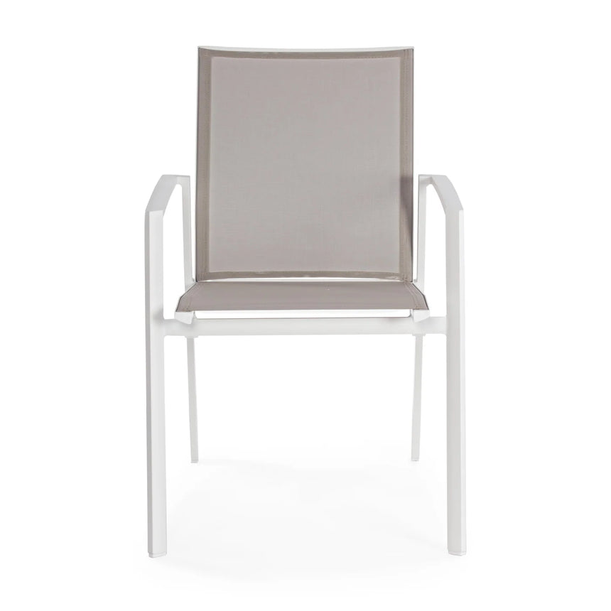 Cadeira de exterior Bizzotto com braços Cruise branca GK50