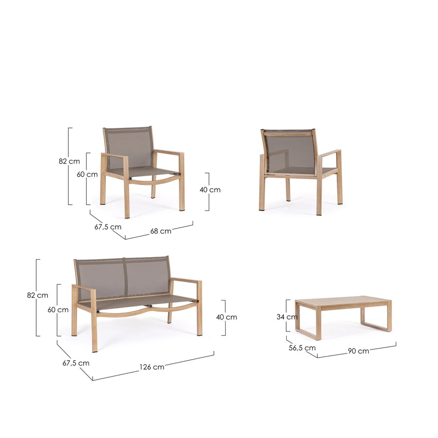 CONJUNTO KALLEN NATURAL SET4
