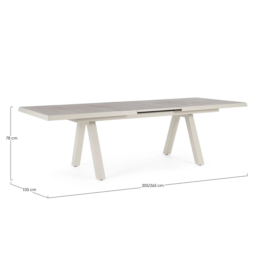 Mesa extensible Krion 205-265x103cm, pelican