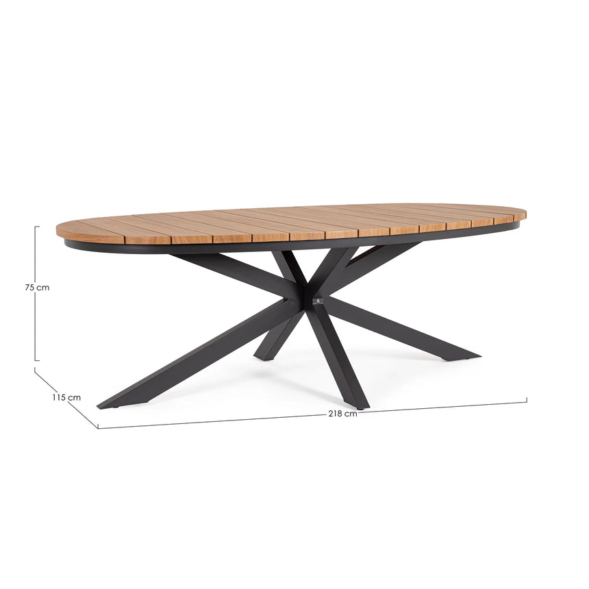 Mesa Zelmar 218x115cm, antracita/timber