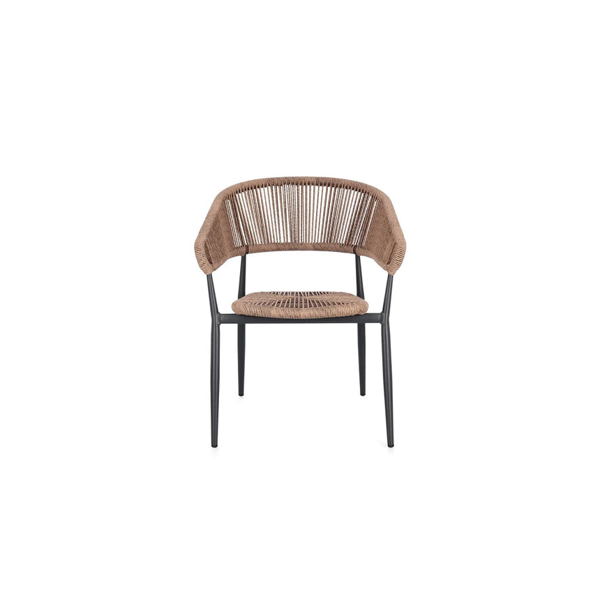 Silla de exterior Bizzotto con brazos Algaida antracita/natural