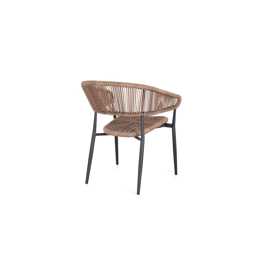 Silla de exterior Bizzotto con brazos Algaida antracita/natural