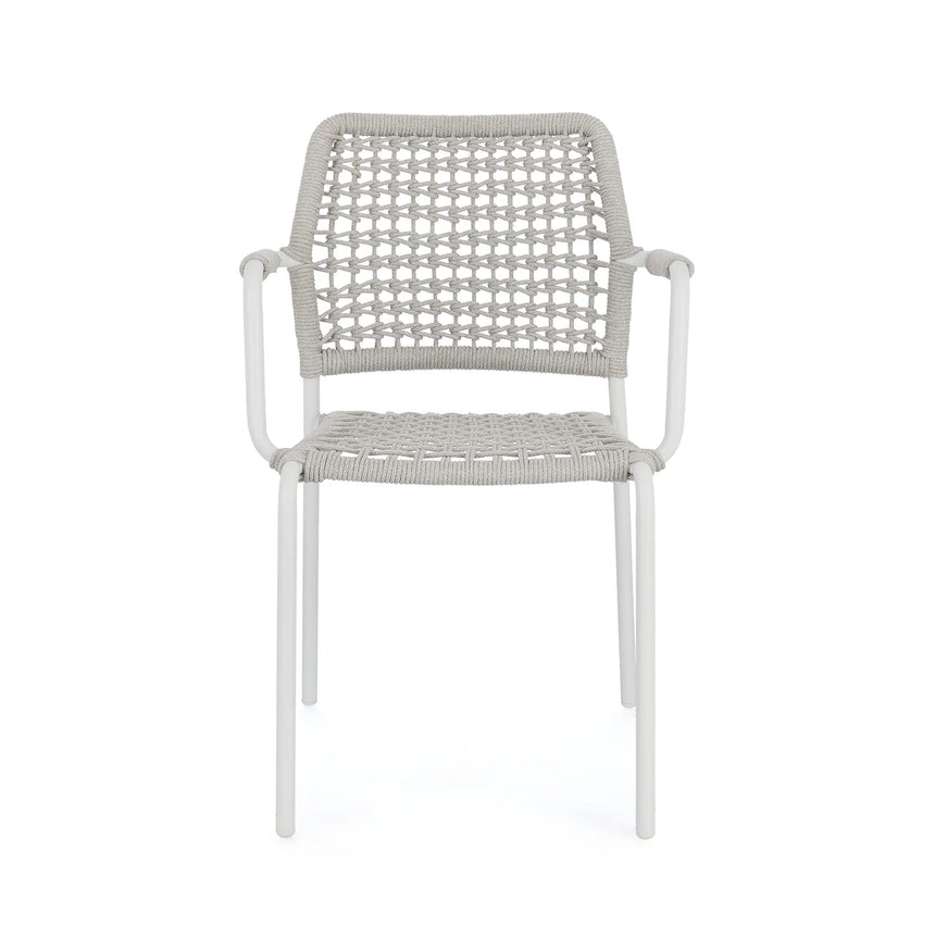 Silla de exterior Bizzotto con brazos Rajada blanco