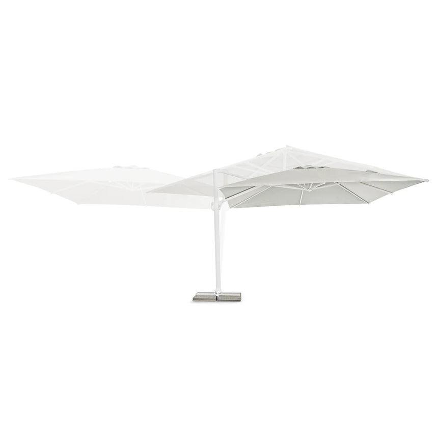 Guarda-sol excêntrico Eden 4x4, branco-natural