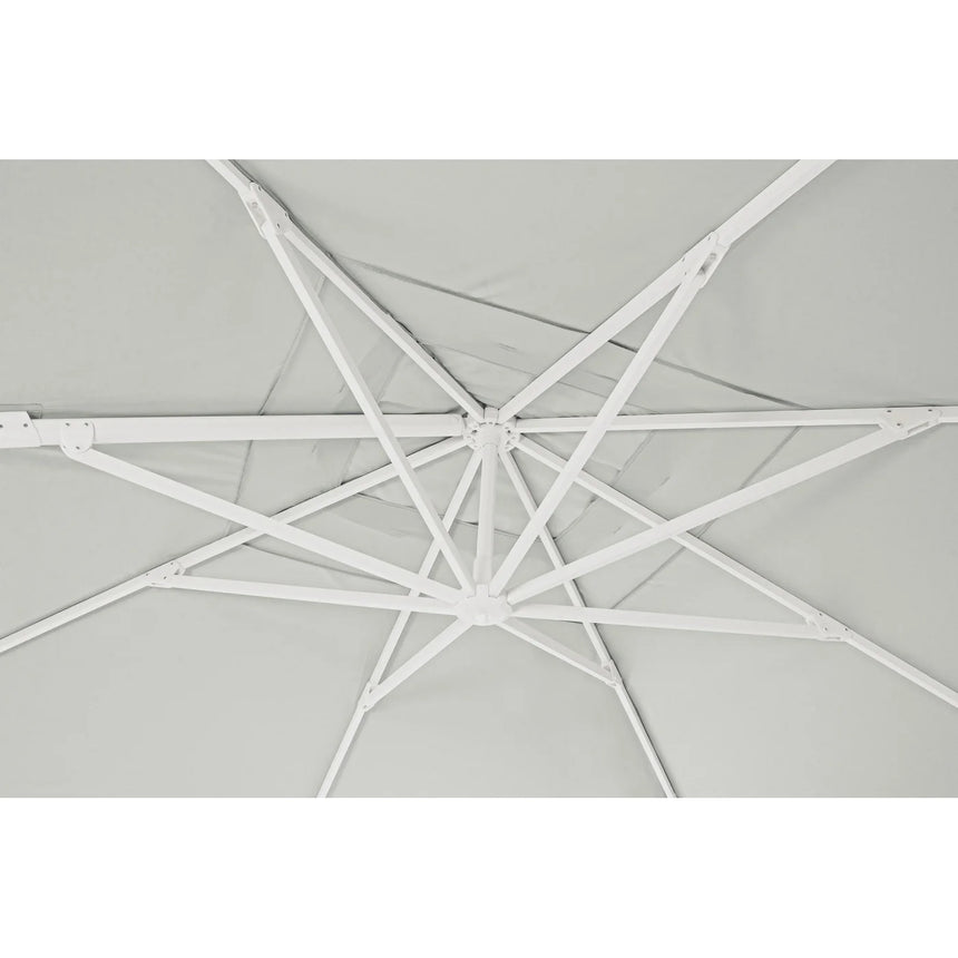 Guarda-sol excêntrico Eden 4x4, branco-natural