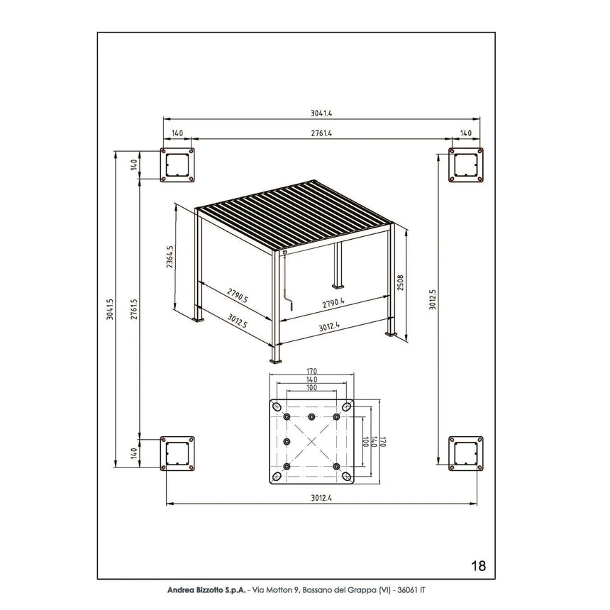 Pérgola Ocean 3x3, blanco