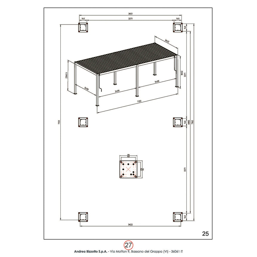 Pérgola Ocean 3.6x7.2, branco