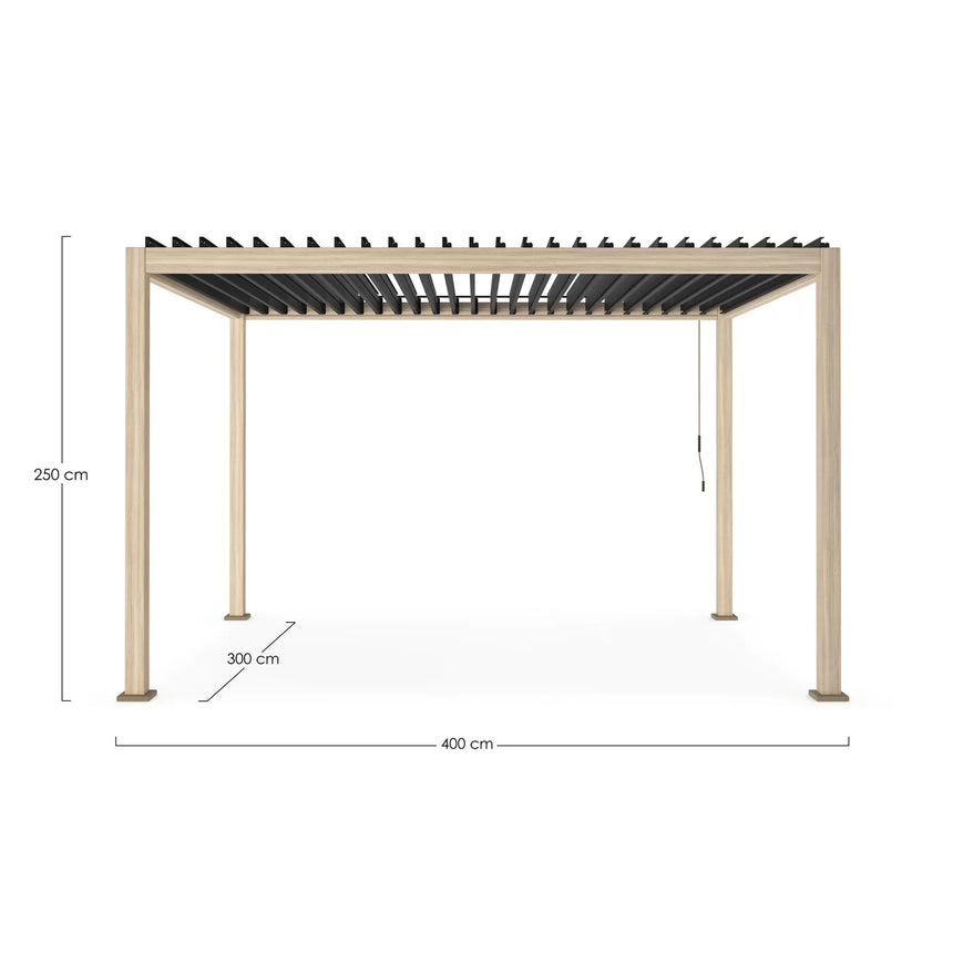 Pérgola Ocean 3x4, natural-antracita