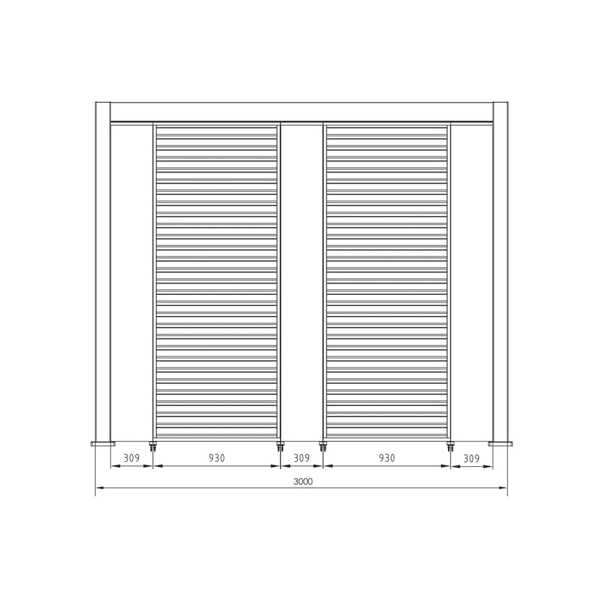 Pérgola Ocean 3.6x6, natural-antracita
